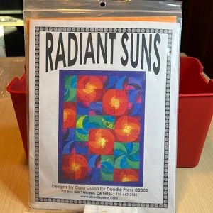 Doodle Press Radiant Suns quilt pattern with templates uncut factory fold